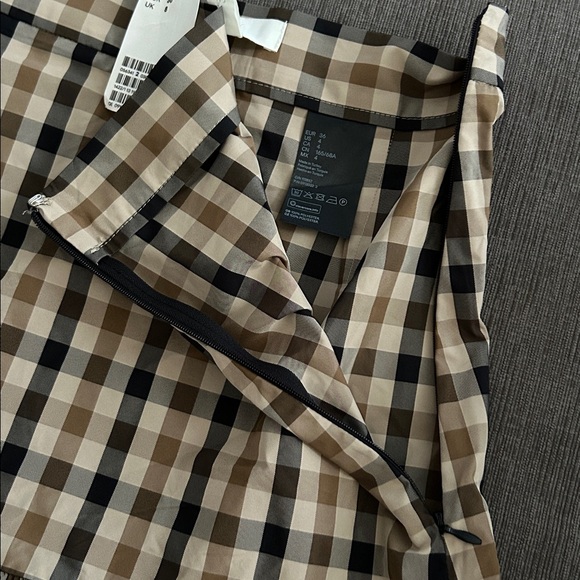 H&M Tiered Gingham Plaid Mini Skirt 4 NWT - Picture 3 of 5